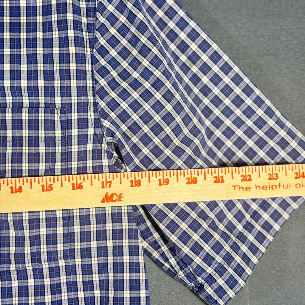 Carhartt Button Down Men M Blue Plaid Relaxed Fit Short Sleeve Cotton Work Shirt - Picture 9 of 10